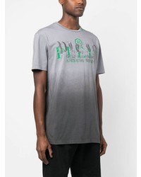 T-shirt à col rond imprimé gris Philipp Plein