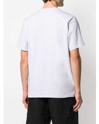 T-shirt à col rond imprimé gris MSGM