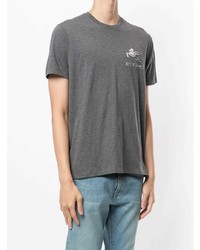 T-shirt à col rond imprimé gris Etro