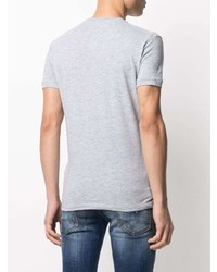 T-shirt à col rond imprimé gris DSQUARED2