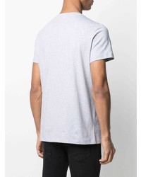 T-shirt à col rond imprimé gris Balmain