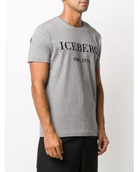 T-shirt à col rond imprimé gris Iceberg