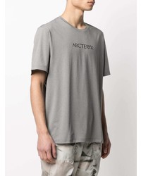 T-shirt à col rond imprimé gris Arc'teryx