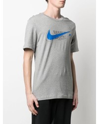 T-shirt à col rond imprimé gris Nike