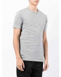 T-shirt à col rond imprimé gris Armani Exchange