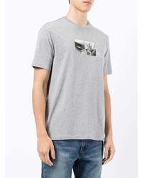 T-shirt à col rond imprimé gris Armani Exchange