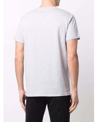 T-shirt à col rond imprimé gris Balmain