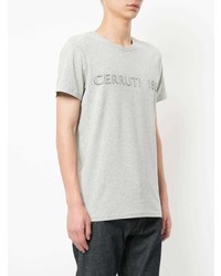 T-shirt à col rond imprimé gris Cerruti 1881