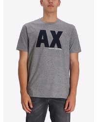 T-shirt à col rond imprimé gris Armani Exchange