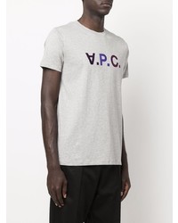 T-shirt à col rond imprimé gris A.P.C.