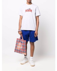 T-shirt à col rond imprimé gris MSGM