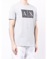 T-shirt à col rond imprimé gris Armani Exchange