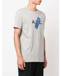 T-shirt à col rond imprimé gris A.P.C.