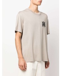 T-shirt à col rond imprimé gris Amiri