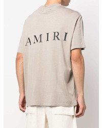 T-shirt à col rond imprimé gris Amiri