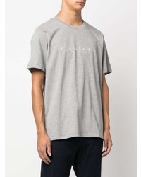 T-shirt à col rond imprimé gris Canali