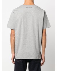 T-shirt à col rond imprimé gris Canali