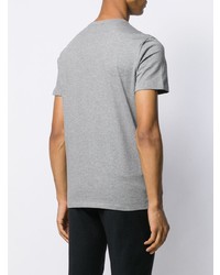 T-shirt à col rond imprimé gris Moncler