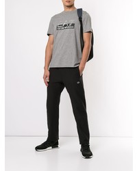 T-shirt à col rond imprimé gris Ea7 Emporio Armani