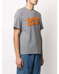 T-shirt à col rond imprimé gris Golden Goose