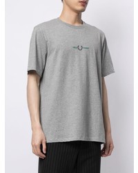 T-shirt à col rond imprimé gris Fred Perry