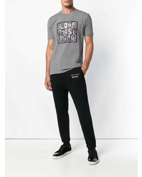 T-shirt à col rond imprimé gris Love Moschino