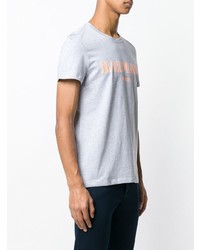 T-shirt à col rond imprimé gris Balmain