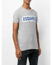 T-shirt à col rond imprimé gris DSQUARED2