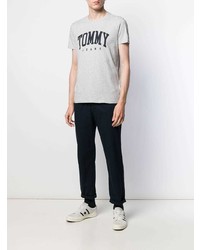 T-shirt à col rond imprimé gris Tommy Jeans