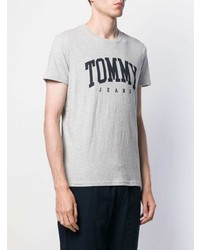 T-shirt à col rond imprimé gris Tommy Jeans