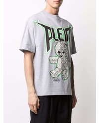 T-shirt à col rond imprimé gris Philipp Plein