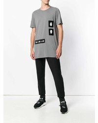 T-shirt à col rond imprimé gris Rick Owens DRKSHDW