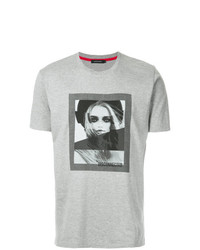T-shirt à col rond imprimé gris Loveless