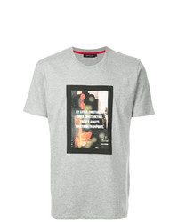 T-shirt à col rond imprimé gris Loveless