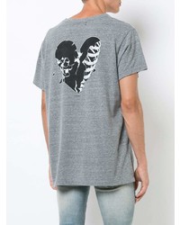 T-shirt à col rond imprimé gris Amiri