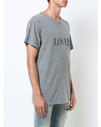 T-shirt à col rond imprimé gris Amiri