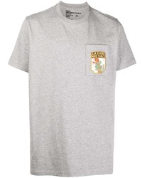 T-shirt à col rond imprimé gris Maharishi