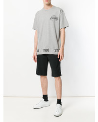 T-shirt à col rond imprimé gris MAISON KITSUNÉ