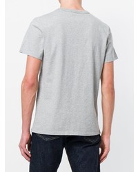 T-shirt à col rond imprimé gris MAISON KITSUNÉ