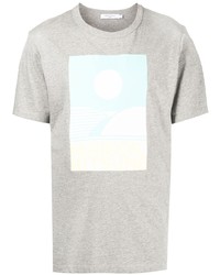 T-shirt à col rond imprimé gris MAISON KITSUNÉ