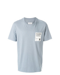T-shirt à col rond imprimé gris Maison Margiela