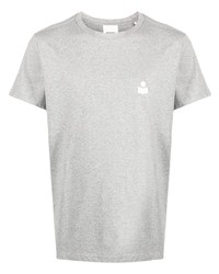 T-shirt à col rond imprimé gris MARANT