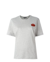 T-shirt à col rond imprimé gris Markus Lupfer