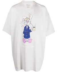 T-shirt à col rond imprimé gris Martine Rose