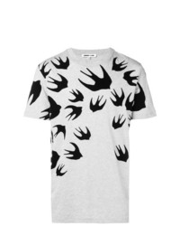 T-shirt à col rond imprimé gris McQ Alexander McQueen