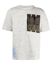 T-shirt à col rond imprimé gris McQ
