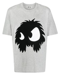 T-shirt à col rond imprimé gris McQ Swallow