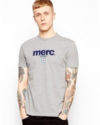 T-shirt à col rond imprimé gris Merc