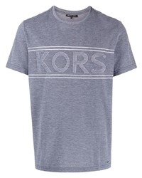 T-shirt à col rond imprimé gris Michael Kors