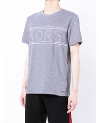 T-shirt à col rond imprimé gris Michael Kors